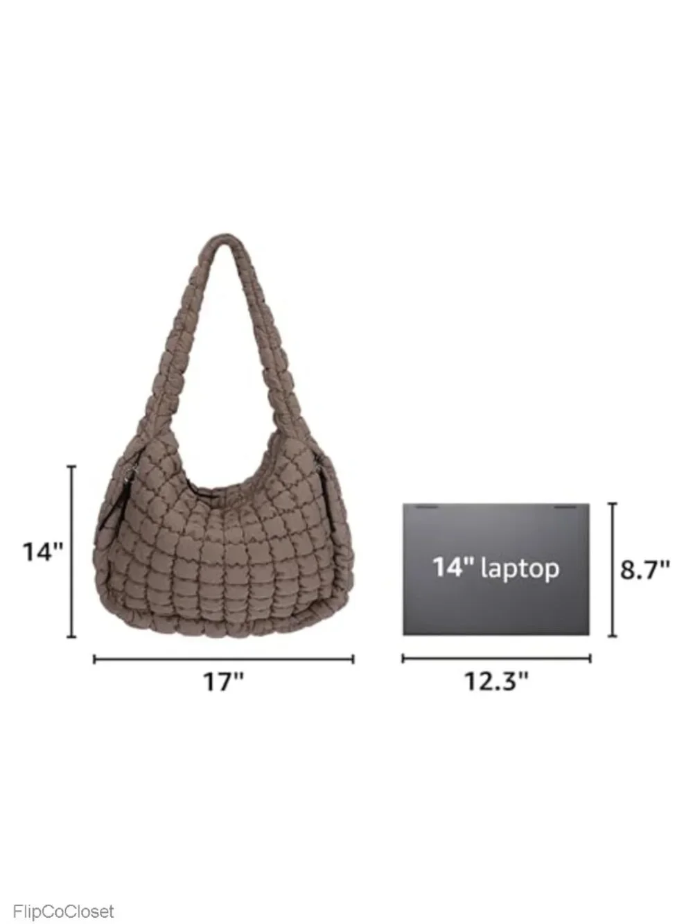 Quilted Tote Bag Large Nylon Puffer Shoulder Bag Lightweight Carryall